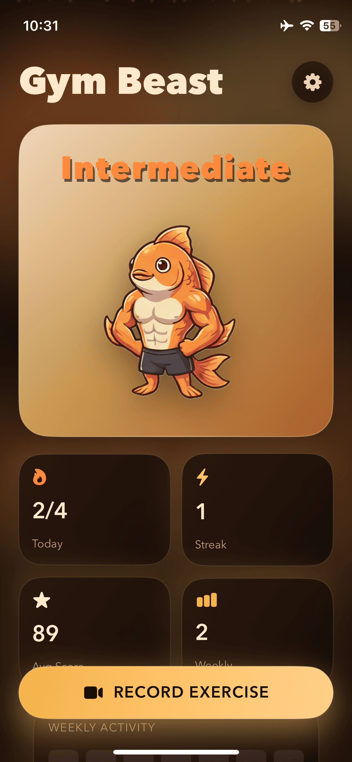 Gym Beast hero screen